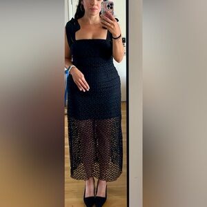 Black Lace Overlay Dress
